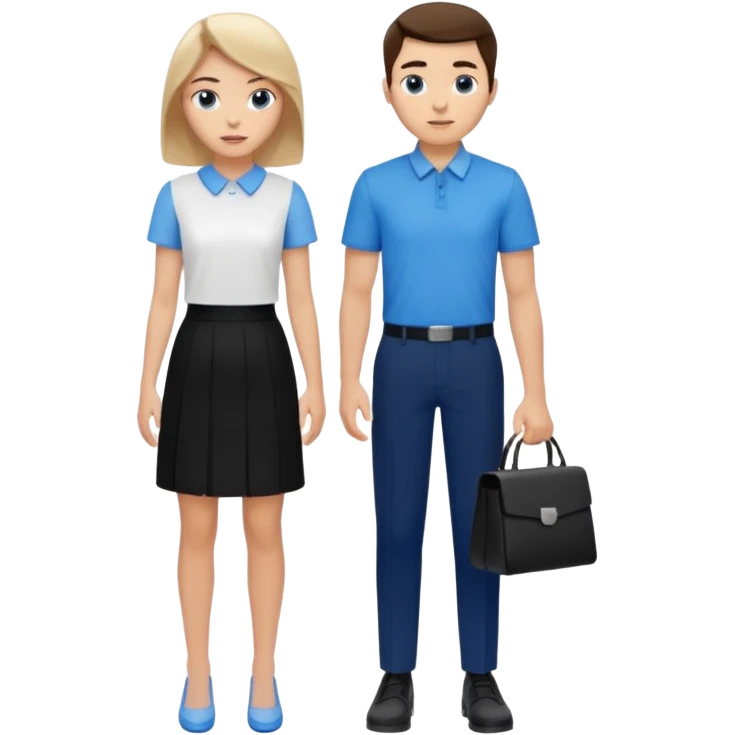 creame elementos graficos sguieendo este mismo modelo pero pensando en que sean para educacion edtech elearnig de ese estilo version hombre joven y mujer joven con colores coprorativos celeste negro blanco  emoji