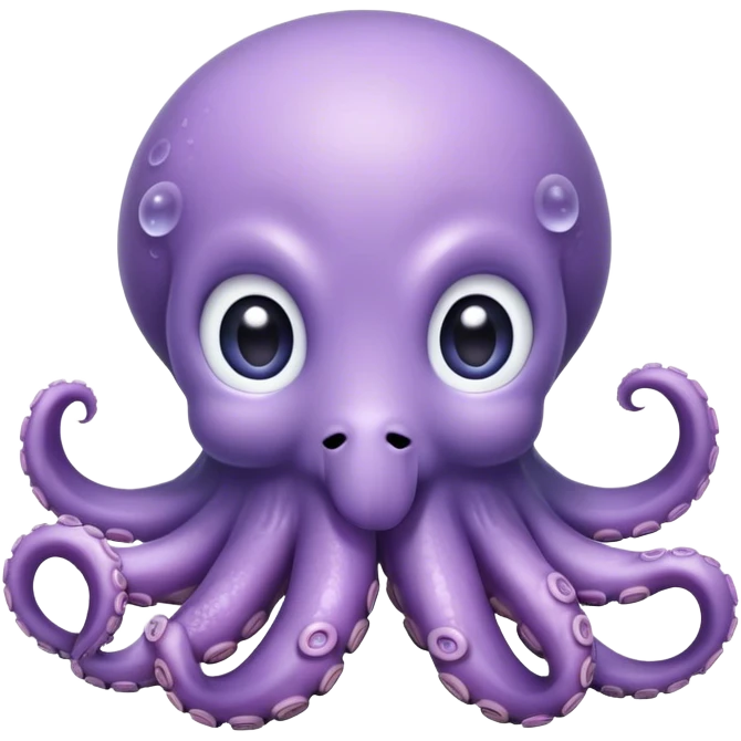 Cinematic Cute Shy Baby Octopus Portrait Emoji, Tentacles tucked slightly inward in an adorably bashful pose, featuring a softly glowing, round light blue-purple body with enormous, soulful eyes peering out timidly, Simplified yet irresistibly adorable features, highly detailed, glowing with a delicate, soothing marine radiance, high shine, quiet yet expressive, stylized with an air of gentle mystery, soft glowing outline, capturing the essence of a tiny, shy deep-sea creature that seems as if it could slowly peek out and explore the world with cautious curiosity! emoji