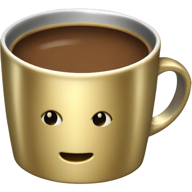 vintage Metallic Gold mug of coffe emoji