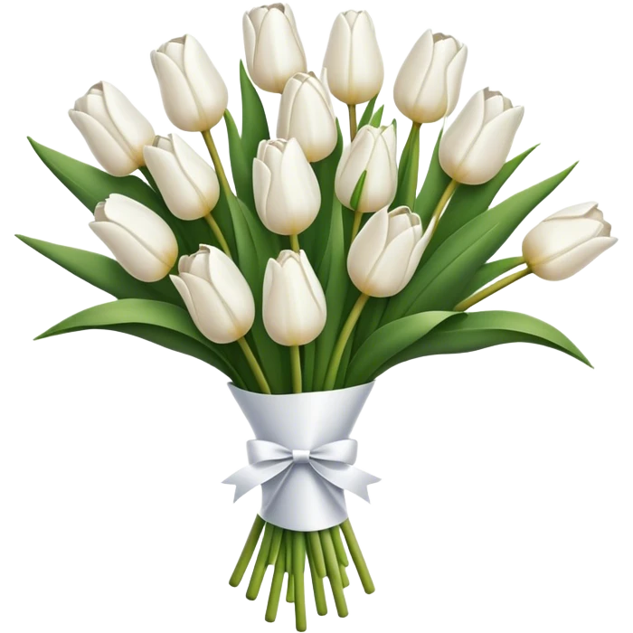 white tulip bouquet  emoji