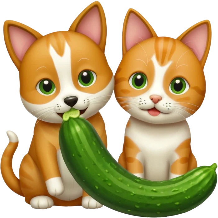 Köpekin yaninda kedi inside hiyar yesin emoji