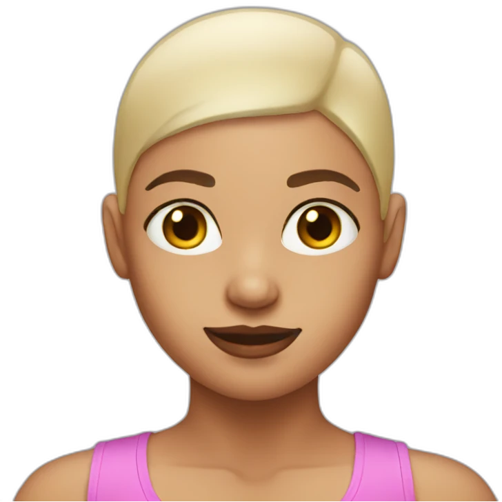 bald girl in tank top emoji