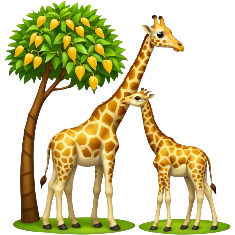 giraffe eating leaves from a tree emoji