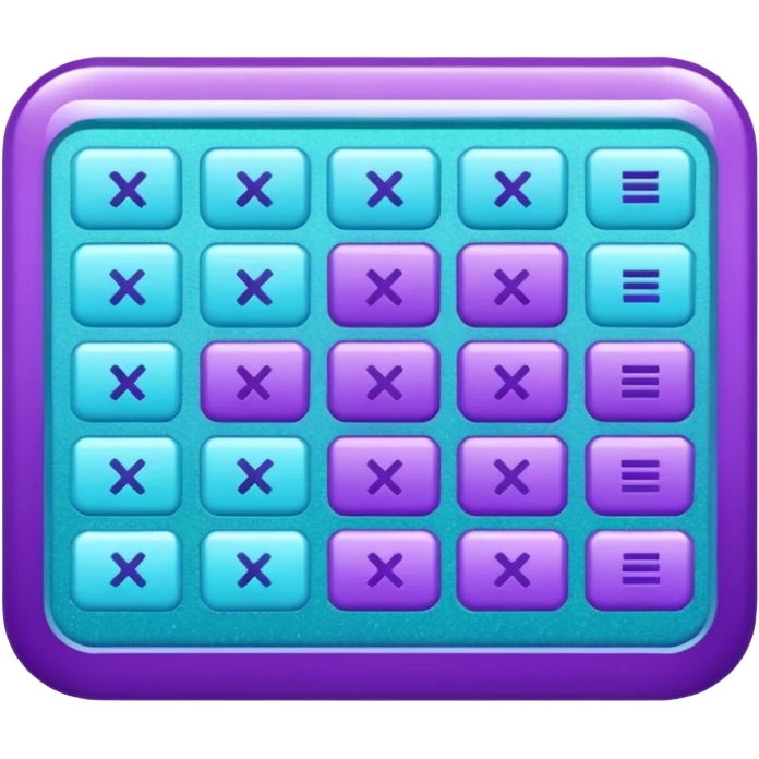 glitter purple and cian spreadsheet emoji