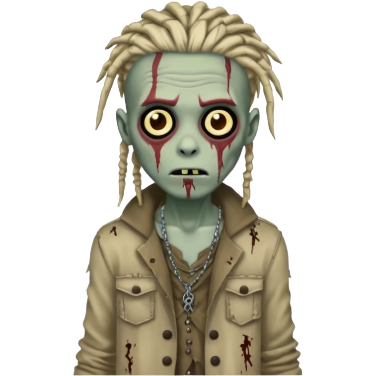 Zombie boy with dreads emoji