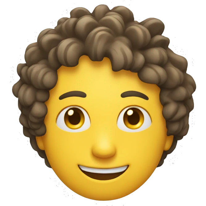 a yellow circle face that his eyes slightly turns left while slightly smiling emoji