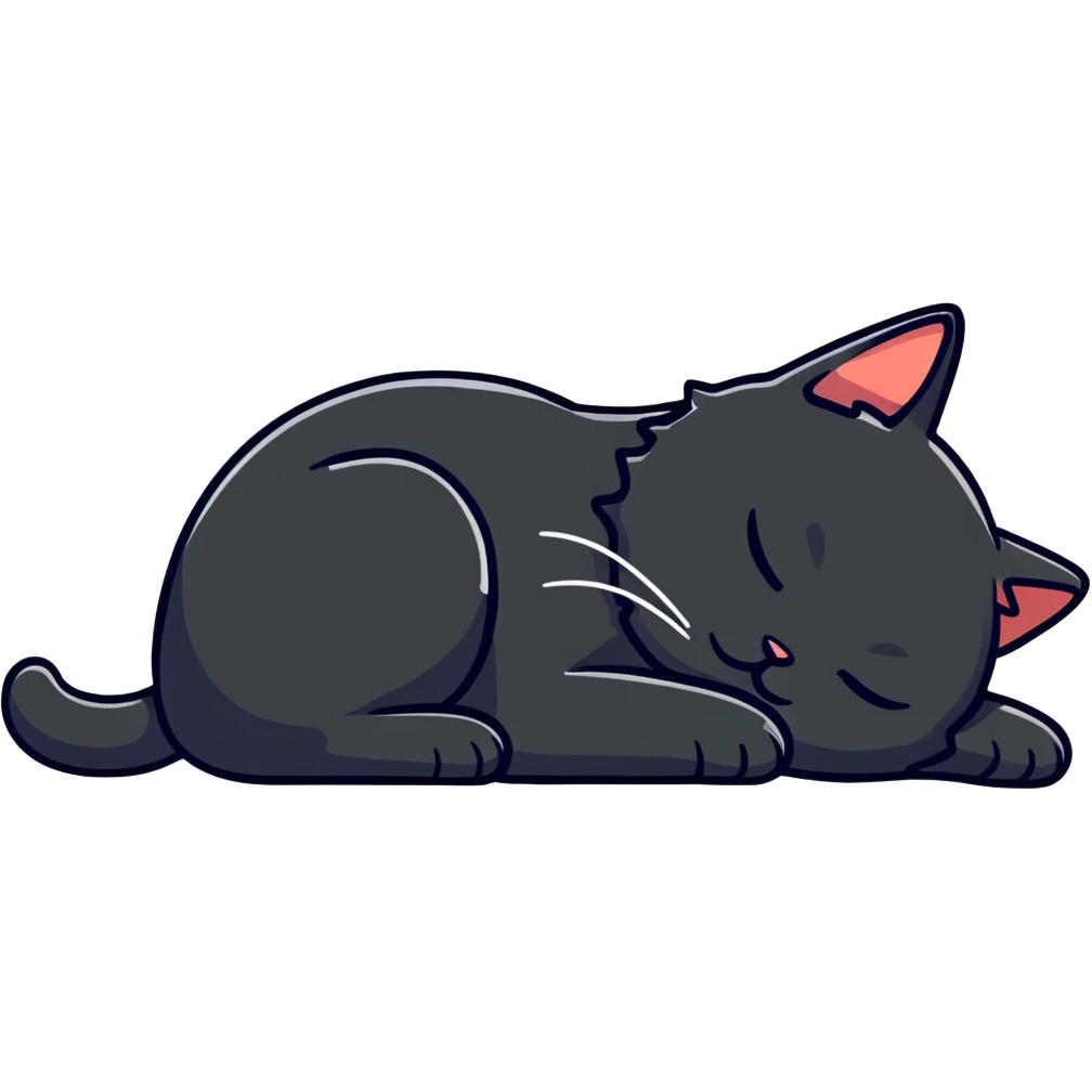 Hazme un gato megro dormido emoji