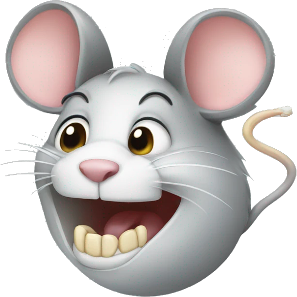  mouse holding a tooth emoji