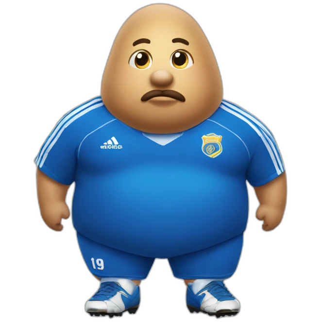 fat potato wearing a blue soccer shirt emoji