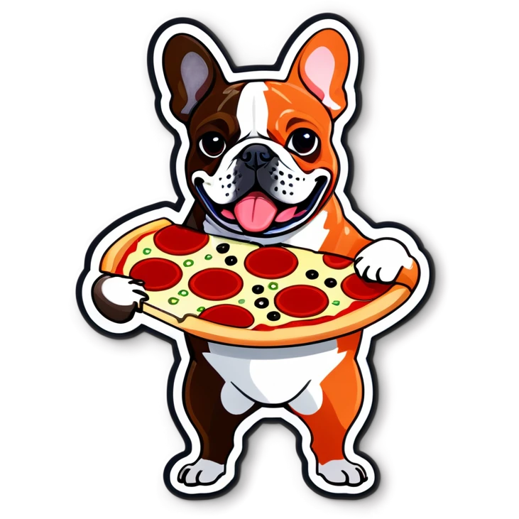 French Bulldog Rating Pizza  emoji