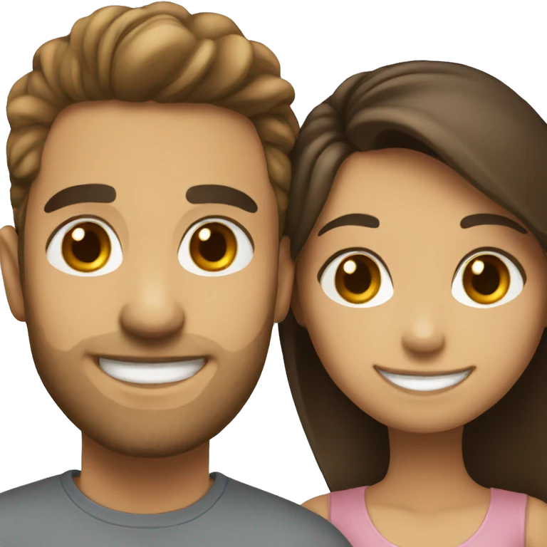 smiling girl with brunette boyfriend  emoji