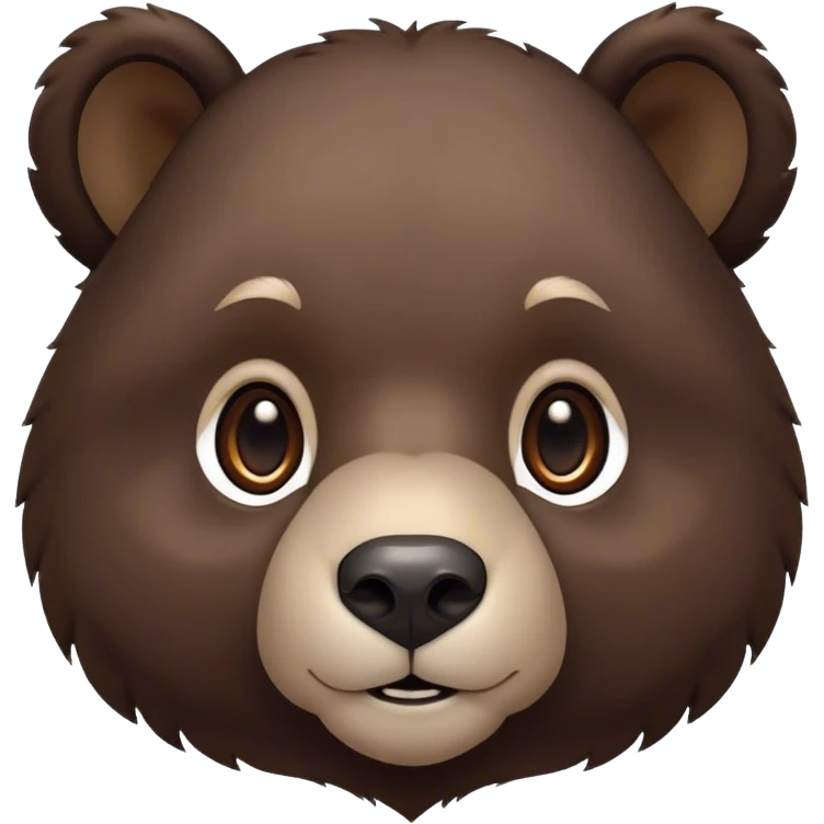 Cinematic Noble bear cub Portrait Emoji, Poised and regal, with a large, imposing build and a thick, well-groomed rich dark brown fur, deep-set soulful eyes, Simplified yet sharp and sophisticated features, highly detailed, glowing with a soft, dignified glow, high shine, intelligent and formidable, stylized with an air of wild majesty, focused and attentive, soft glowing outline, capturing the essence of a watchful and commanding guardian, so majestic it feels as though it could lumber out of the screen with effortless authority! emoji