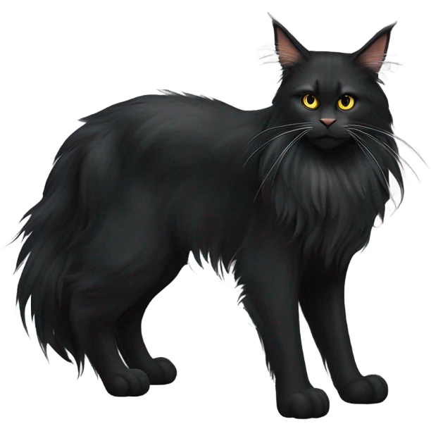 black Maine Coon cat emoji