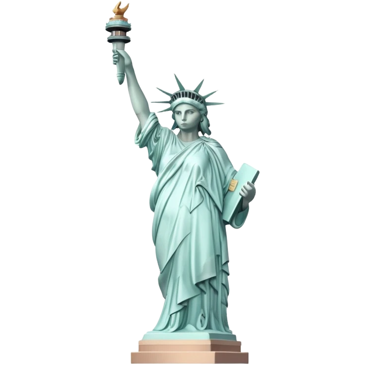 Statue of Liberty with gentle pastel colors, not bright emoji