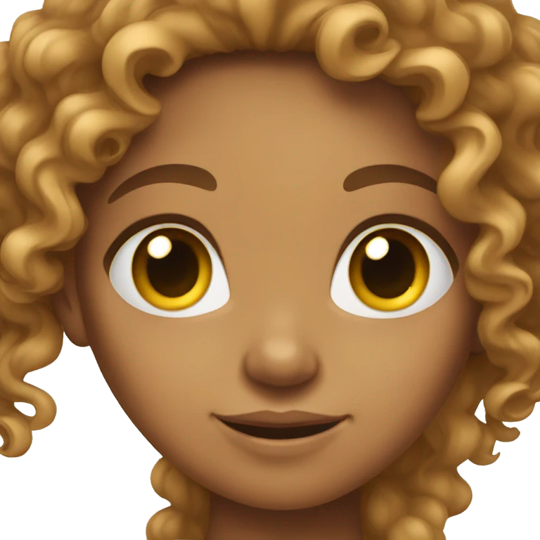 Tan skinned girl with  long brown curly hair emoji