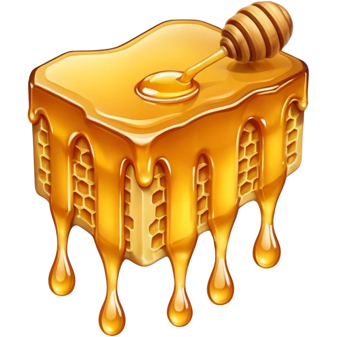 a piece of honeycomb dripping homey emoji