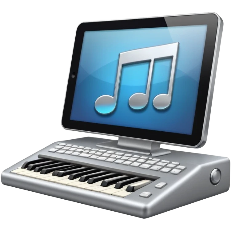 a computer play music emoji