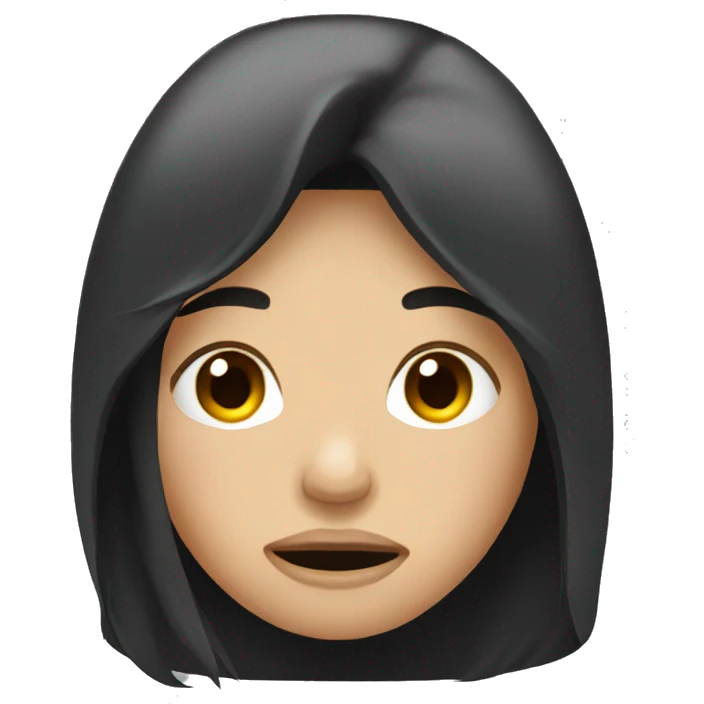 women with dark long hair is crying  emoji