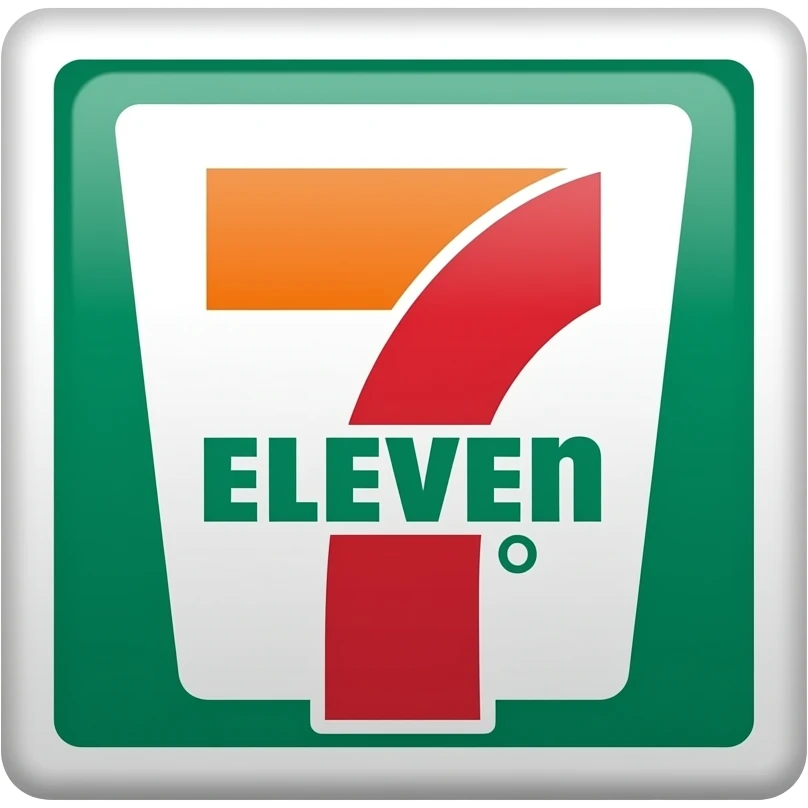 7/11 logo emoji with text in middle saying ELEVEN and no number other than the 7 emoji