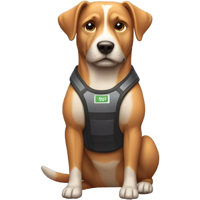 Dog with a weight emoji