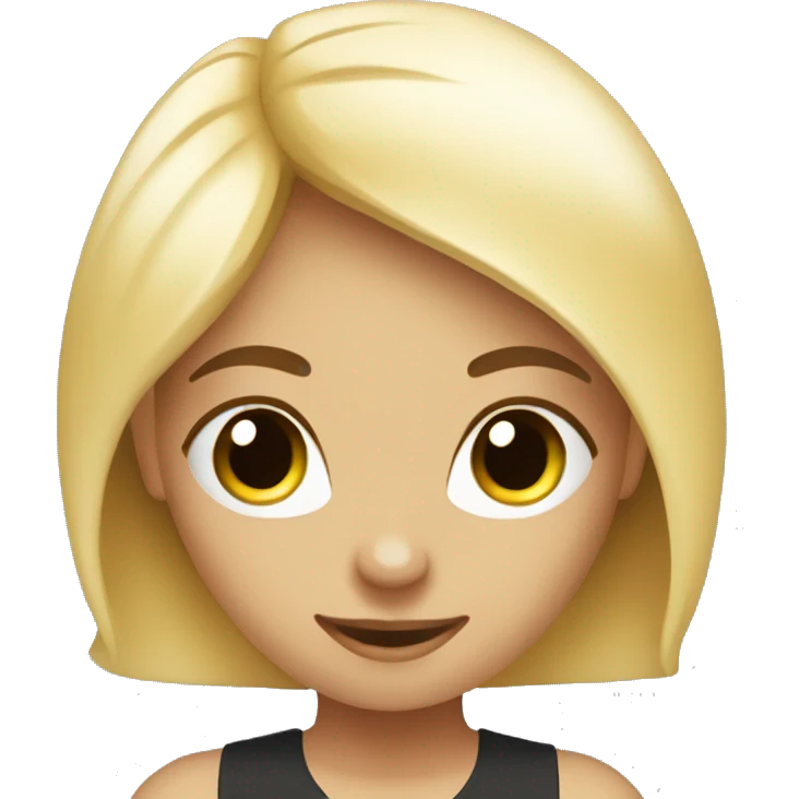 yoga girl blone In a black emoji