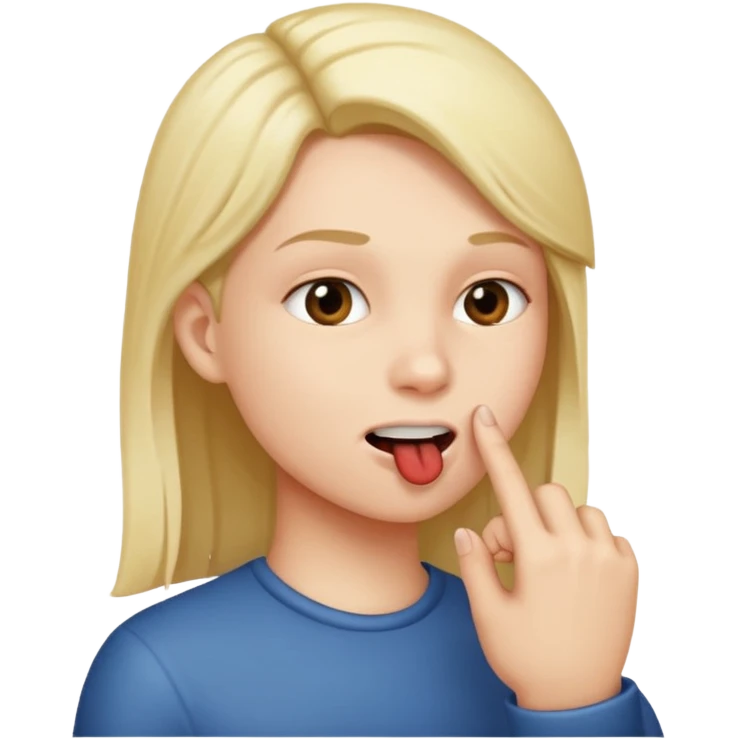 Persona mordiendose el dedo de lado emoji