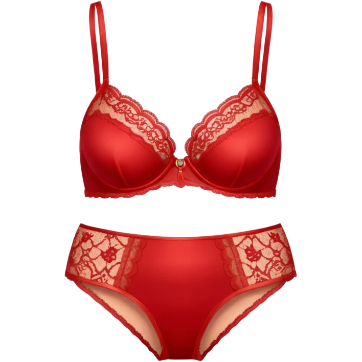 Red lingerie dentelle hot set cute emoji