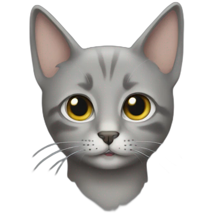 cute grey cat in true detective emoji