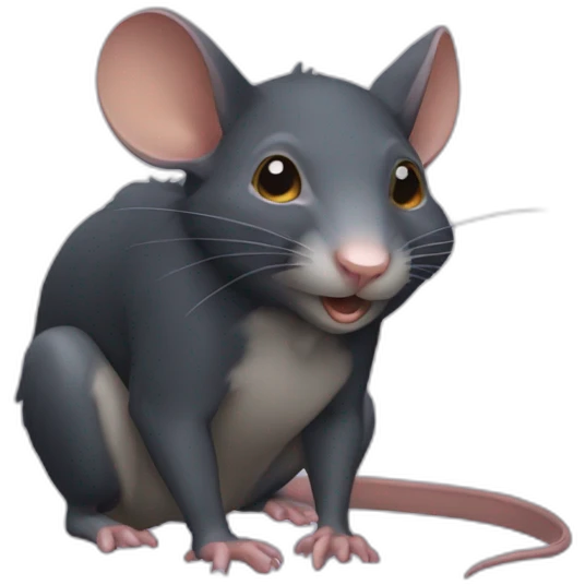 Une chauve souris qui tient un rat emoji