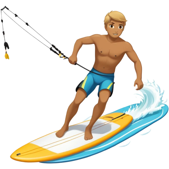 A guy who is kitesurfing with a foil board emoji