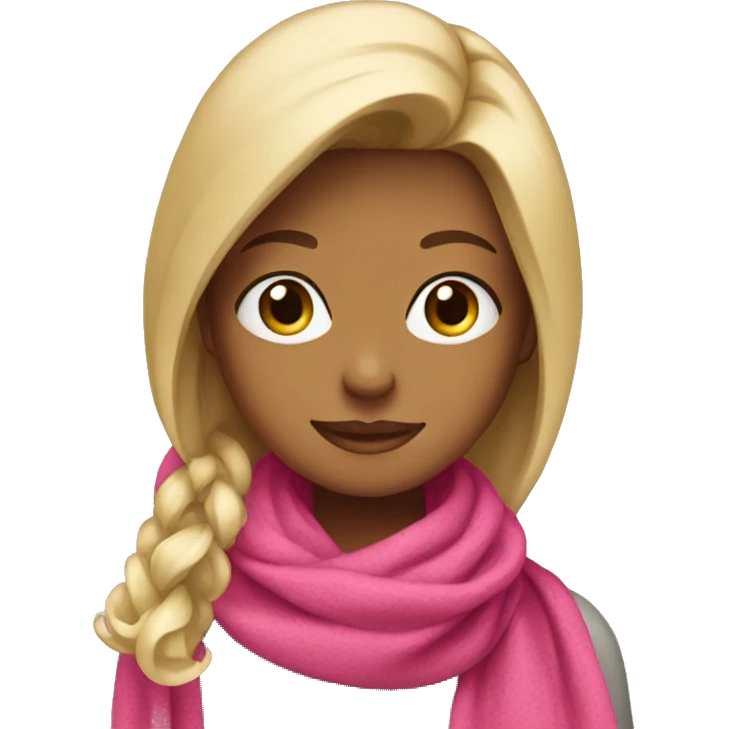 blonde girl in pink scarf emoji