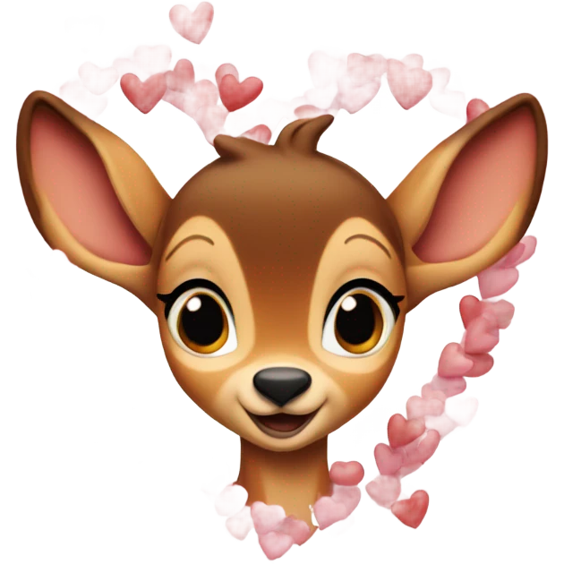 Bambi with hearts emoji