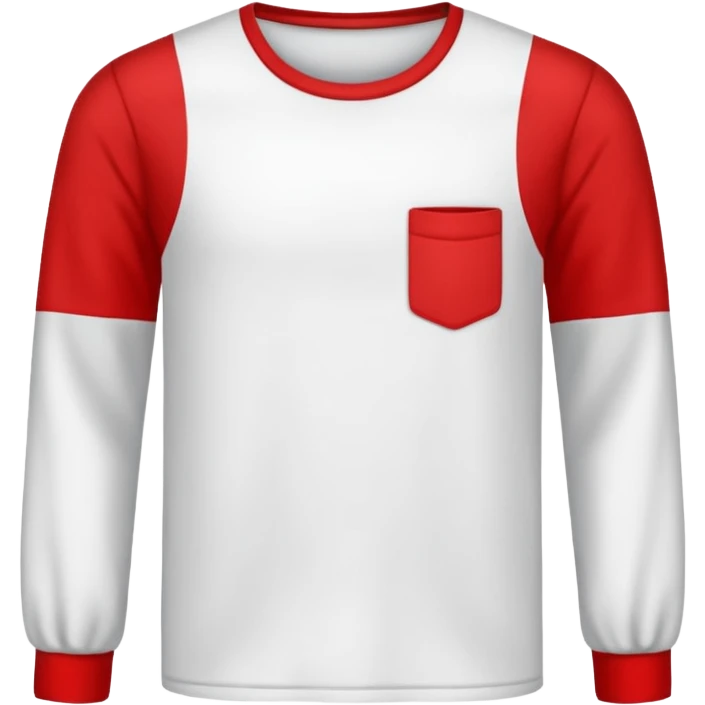 plain isolated red and white long sleeve shirt emoji