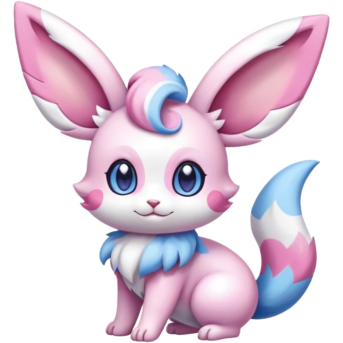 Shiny Vibrant Colorful Rare Sylveon-Minccino-Espurr-Cinccino-creature-hybrid emoji