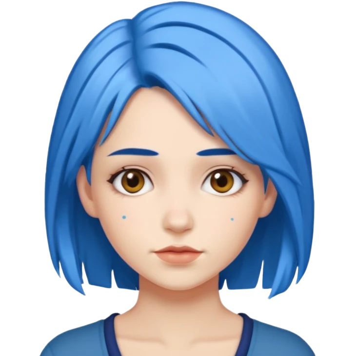 woman with blue hair emoji