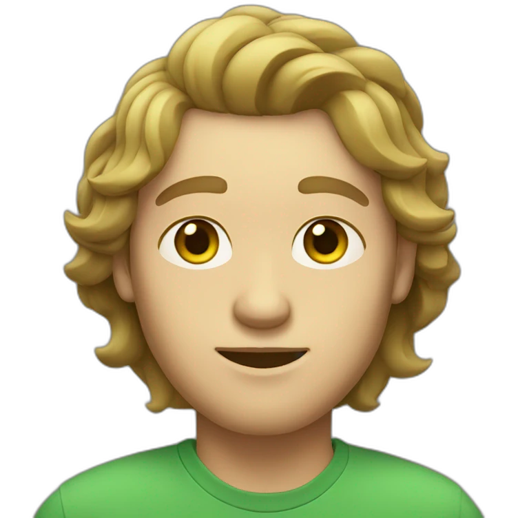 Olive face man with light brown hair and green eyes  emoji