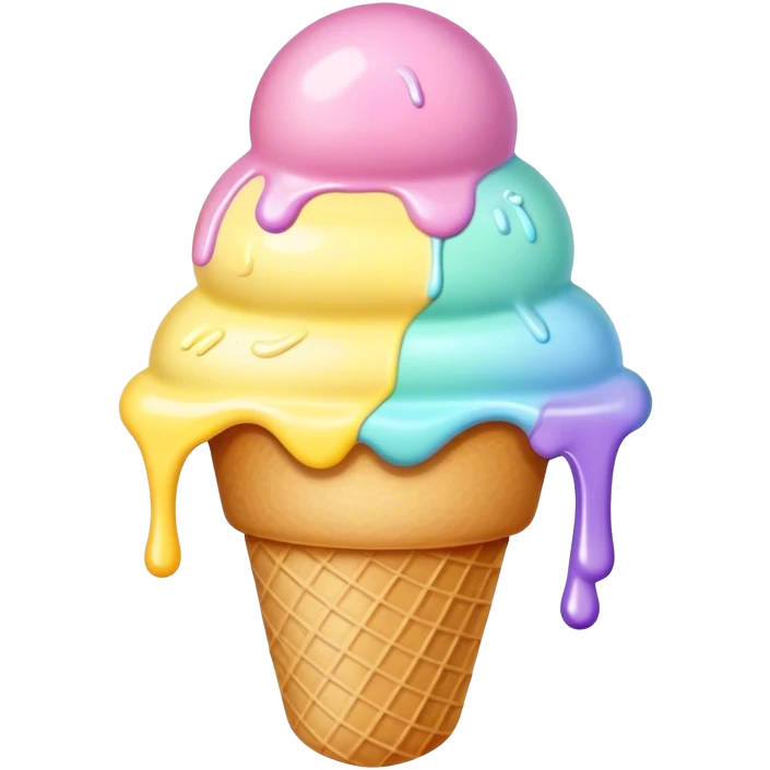 Melted pastel ice cream emoji
