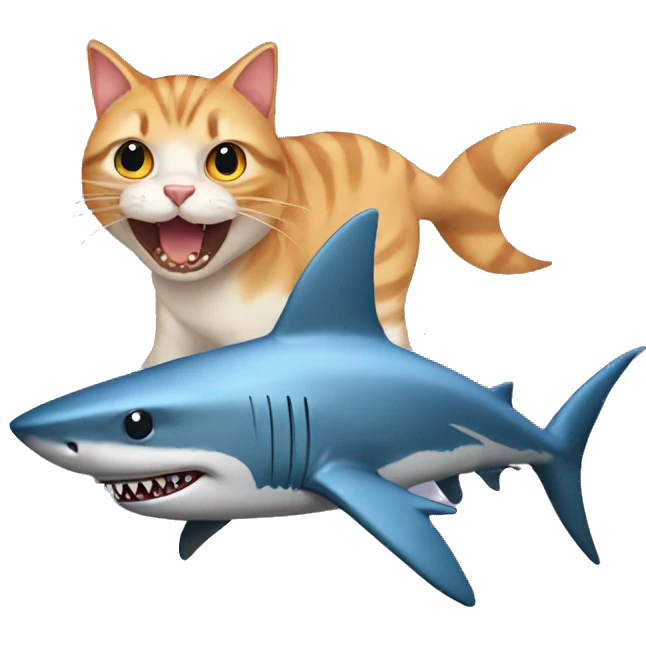 shark with cat emoji