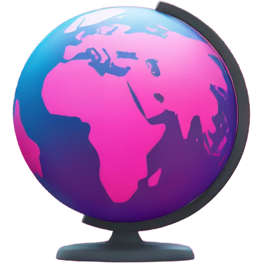 Pink earth emoji