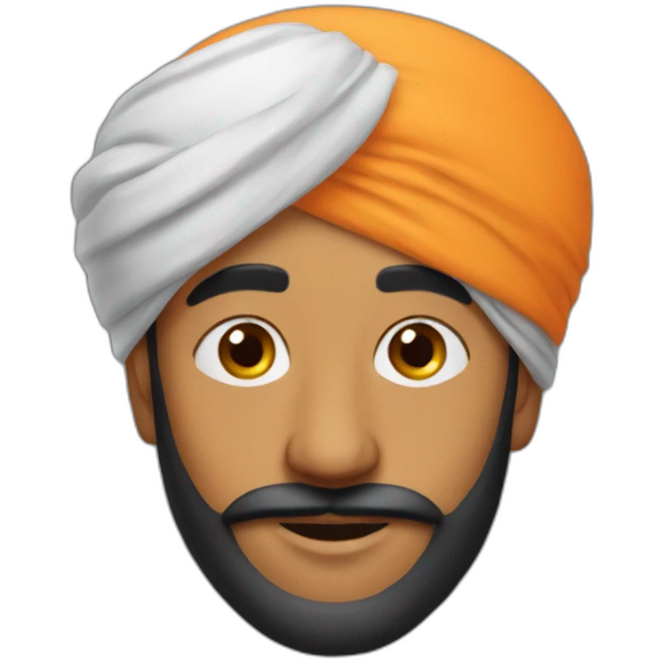 A Sikh man with an orange turban emoji