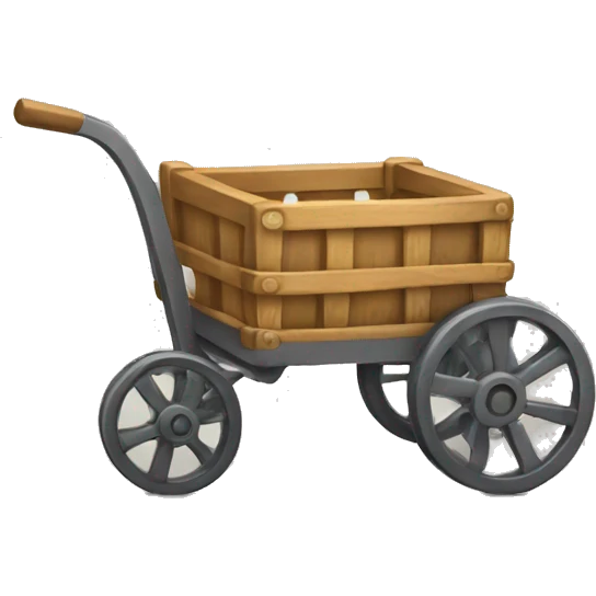a cart without wheels emoji