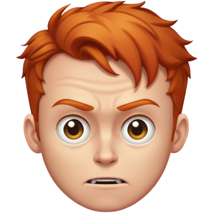 Mad ginger with a big fore emoji