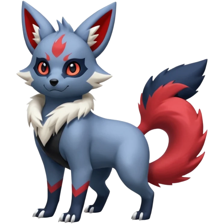 Poochyena-Zorua-Zangoose-Absol-Umbreon-fusion (full body) emoji