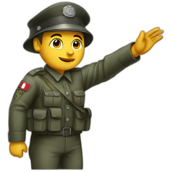 gestapo soldier raises arm greeting emoji