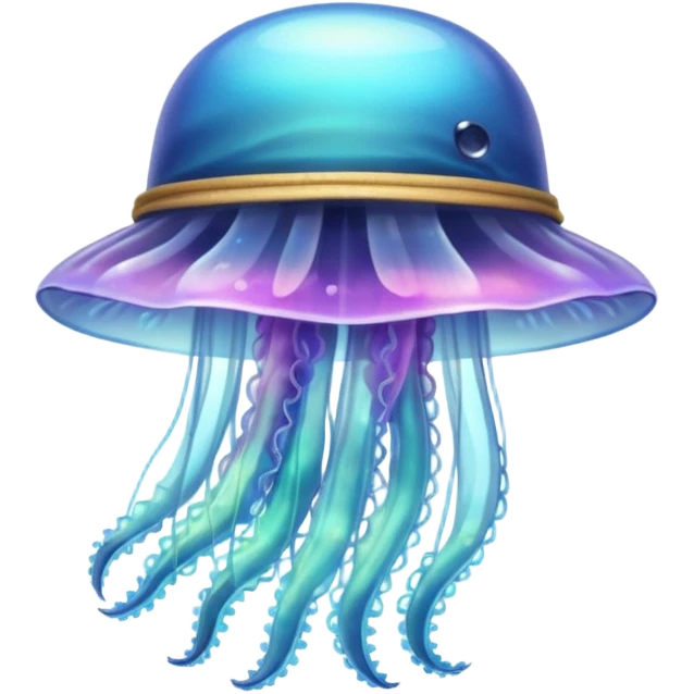 transparent jellyfish with a hat emoji