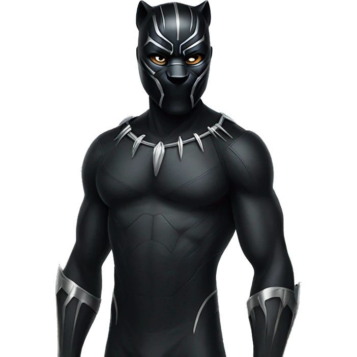 blackpanther full body wearing mask/  blackpanther mask ony emoji