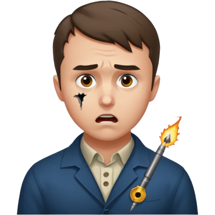 Charlie kirk with bullet hole on neck and scared expression  emoji