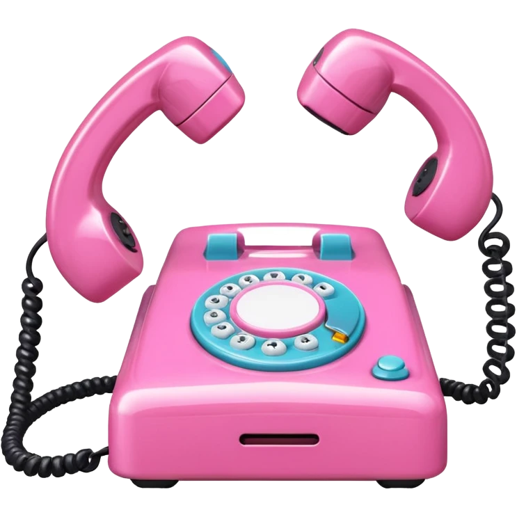 two pink phone switching with each other emoji