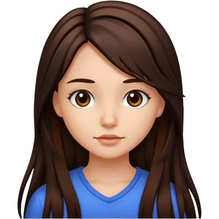 Make the hair on her hair have black streaks in in emoji