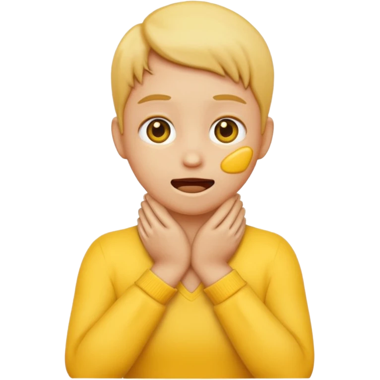 Yellow emoji doing choking emote with hands around neck emoji